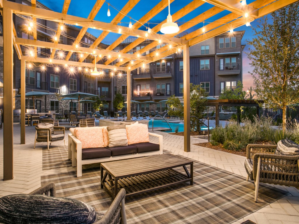 Cozy outdoor lounge area